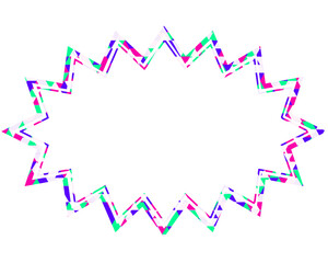 ステンドグラス風吹き出し　三角形模様　細長いギザギザした形