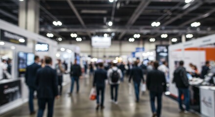 Busy Trade Show Expo Crowded Convention Center