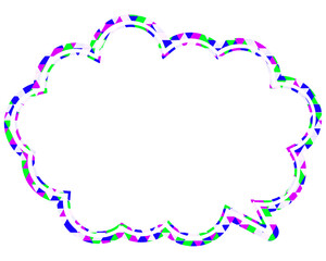 吹き出し ステンドグラス風 三角模様_二重線付_4色 (14)