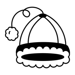 A hand drawn style icon of winter beanie 
