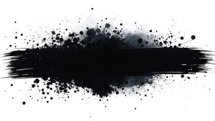 Fototapeta premium Black Brush Stroke Splatter Texture Horizontal