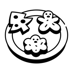 A hand drawn icon of a festive cake 
