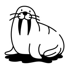 A doodle style icon of an atlantic seal 

