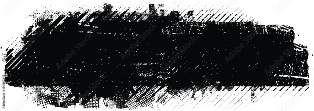Fototapete Grunge textured banner with rough edges. Speckled texture. Overlay grunge texture . Simply place texture over any object to create grunge effect . Banner with scratched surface for your design. 