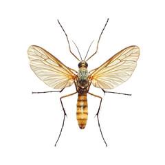  Close-up image of a mosquito with detailed wings and body, isolated [Transparent Background PNG]