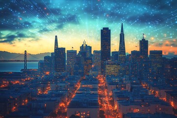 Obraz premium City skyline, illustration