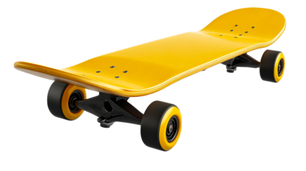 Yellow deck and wheels skateboard