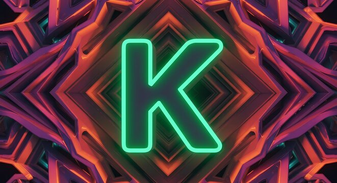 Neon Kaleidoscope K AI Generated
