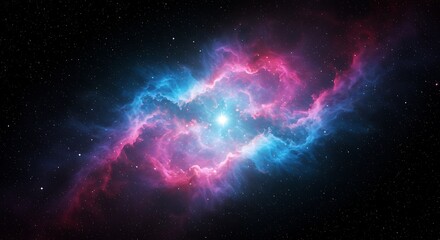 Fototapeta premium Cosmic Dance of Crimson and Azure AI Generated