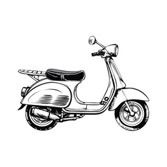 vintage scooter isolated