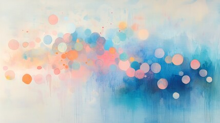 水彩のカラフルな水玉のイラスト