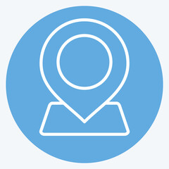 Icon Geographical Area. related to Location symbol. blue eyes style. design editable