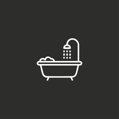 Bathtub icons flat vector design