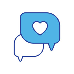 Love Chat icon vector stock illustration