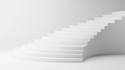an abstract representation of ascending white staircase, symboli