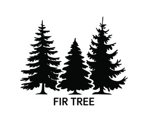 Fototapeta premium Minimalist Fir Tree Silhouette EPS Template Collection