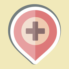 Obraz premium Sticker Hospital. related to Location symbol. design editable