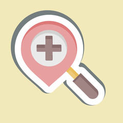 Obraz premium Sticker Location Search. related to Location symbol. design editable