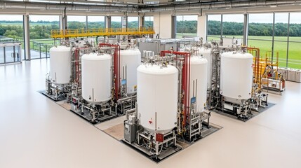 Industrial Facility Featuring Large Storage Tanks with Modern Pipeline Infrastructure