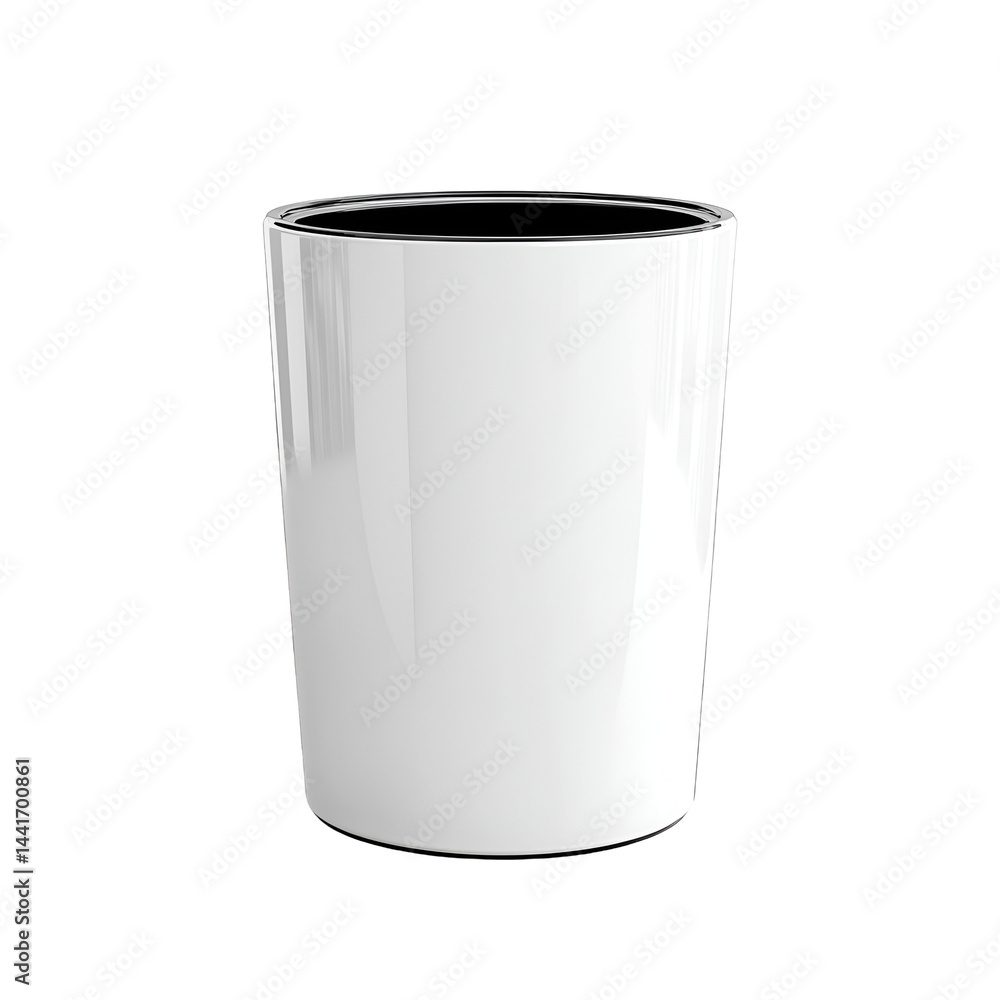 Poster isolated white cylindrical container on black background simple product display