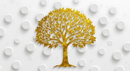 Golden Roots, Celestial Bloom AI Generated