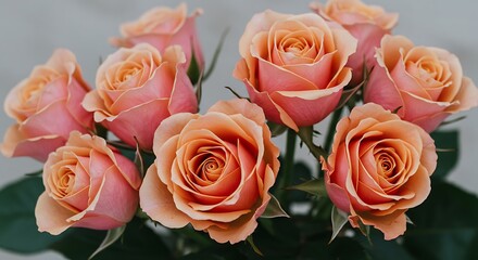 Peach Sunrise Bouquet AI Generated