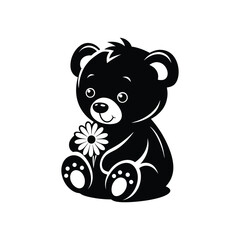 Obraz premium cartoon bear sitting upright vector illustration
