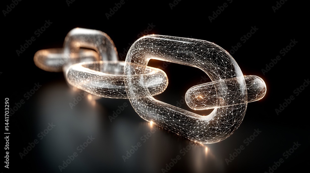 Aufkleber abstract digital chain links representing connectivity and security concept