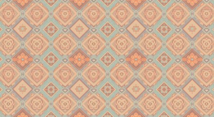 Peach & Mint Mosaic AI Generated