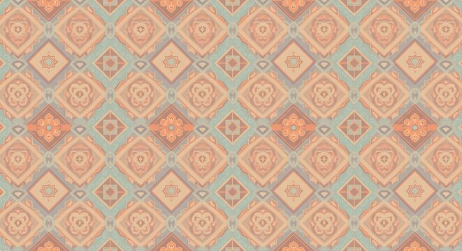 Peach & Mint Mosaic AI Generated