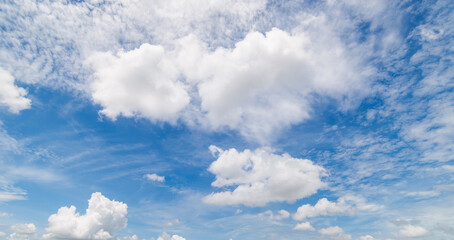 clear blue sky background,clouds with background, Blue sky background with tiny clouds. White fluffy clouds in the blue sky. 