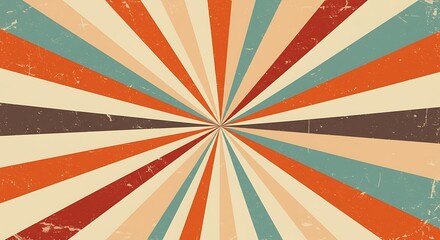 Retro Sunburst Radiance AI Generated