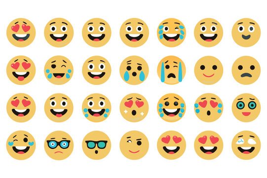Beautiful emojis for social media, which you can use Web imoji icon set