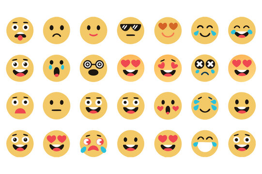 Beautiful emojis for social media, which you can use Web imoji icon set
