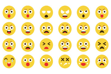 Fototapeta premium Beautiful emojis for social media, which you can use Web imoji icon set