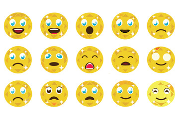 Fototapeta premium Beautiful emojis for social media, which you can use Web imoji icon set