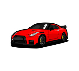 red sports car vector Illustration