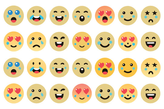 Beautiful emojis for social media, which you can use Web imoji icon set