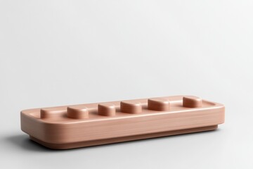 Naklejka premium Wooden rectangular organizer with five buttons