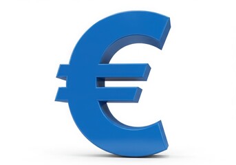 Obraz premium Blue euro symbol isolated on white background