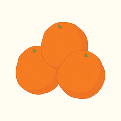 Tangerine fruit flat design cartoon icon illustration