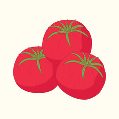 Tomato fruit flat design cartoon icon illustration