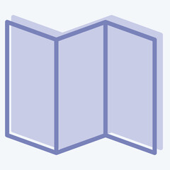 Icon Map. related to Location symbol. two tone style. design editable