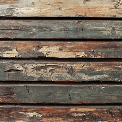 Fototapeta premium Close-up view of weathered horizontal wooden planks.
