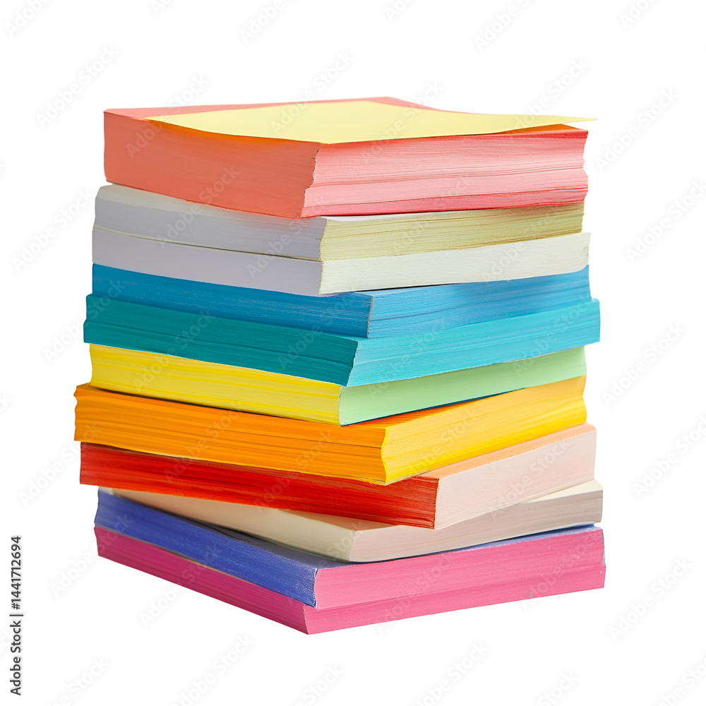 Poster stack of colorful square sticky notes for office organization and reminders