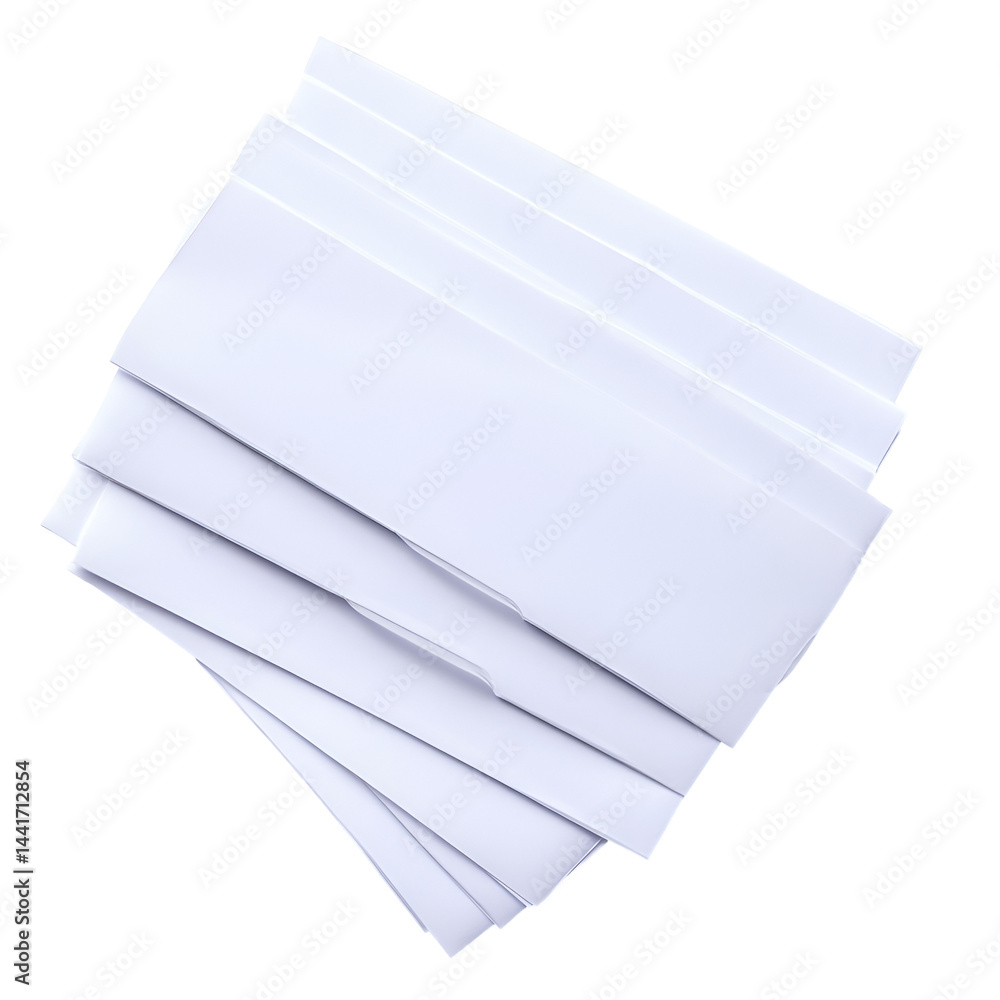 Poster stack of plain white paper sheets isolated on dark background blank surface for text and graphics