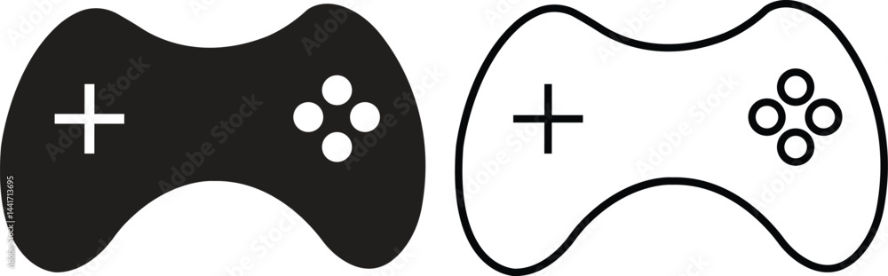 Aufkleber video game console icon set flat, line style. gaming controller concept. gaming technology sign symb