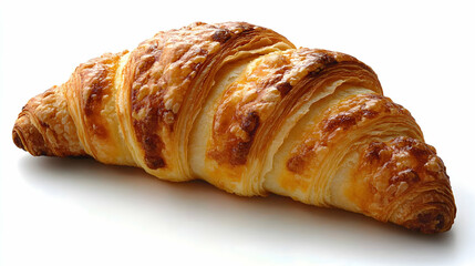 A delicious golden-brown cheese croissant, freshly baked and ready to eat.  Perfect for breakfast or a snack.