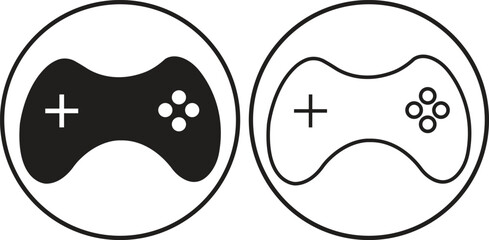 Video game console icon set flat, line style. Gaming controller concept. Gaming technology sign symbol illustration. Suitable for web page, mobile app and ui design isolated on transparent background.