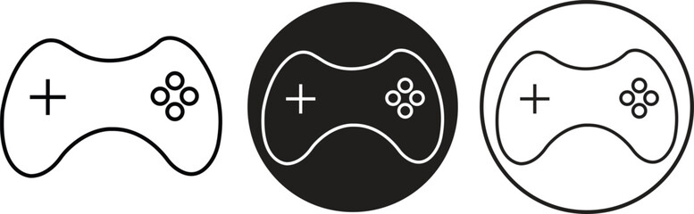 Video game console icons set in line styles. Gaming controller concepts. Gaming technology sign symbol illustration. Suitable for web page, mobile app and ui design isolated on transparent background.